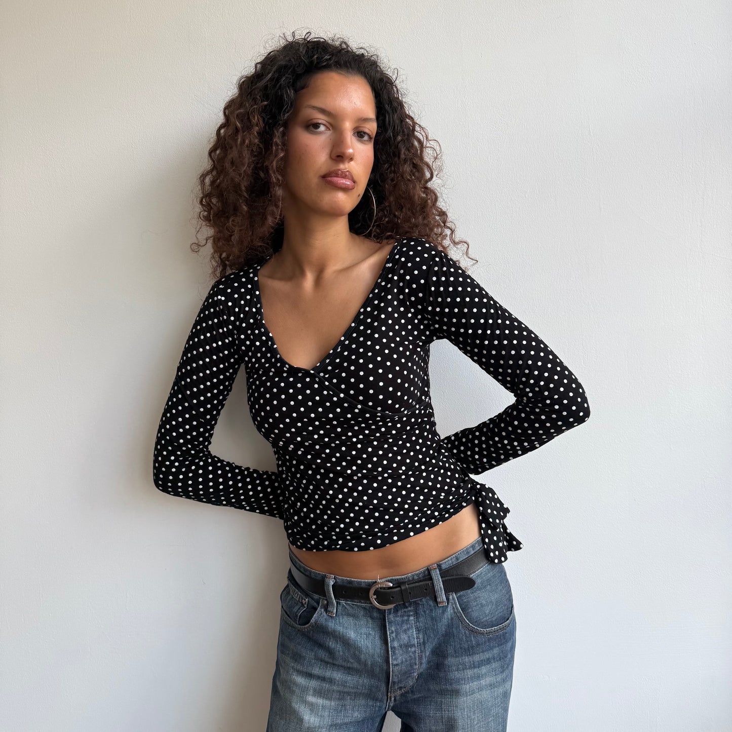 Polka dot wrap top - Size S/M