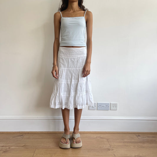 White broderie anglaise midi skirt - Size S/M
