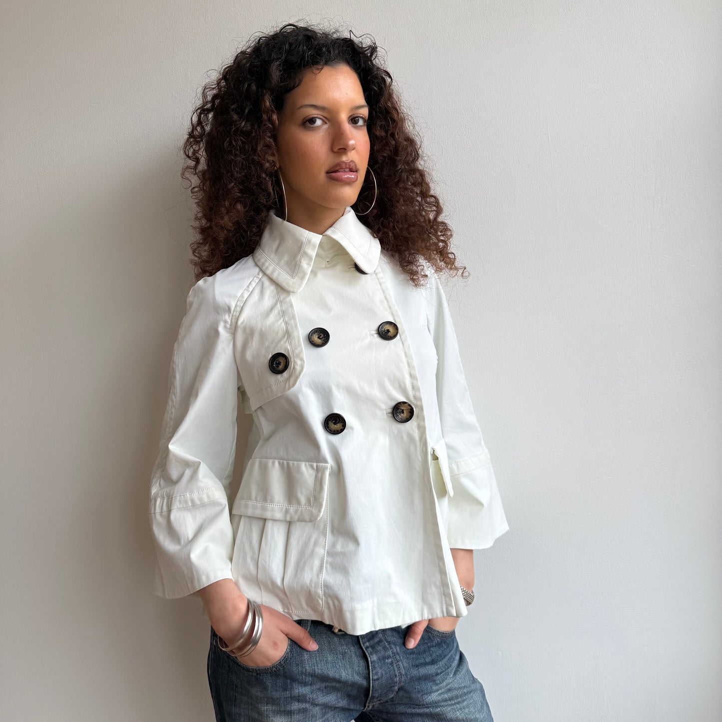White peacoat trench - Size M/L