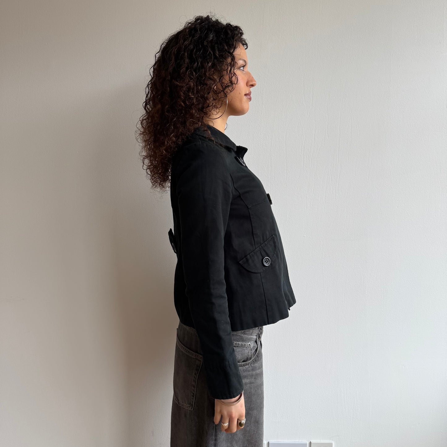 Black swing peacoat - Size S