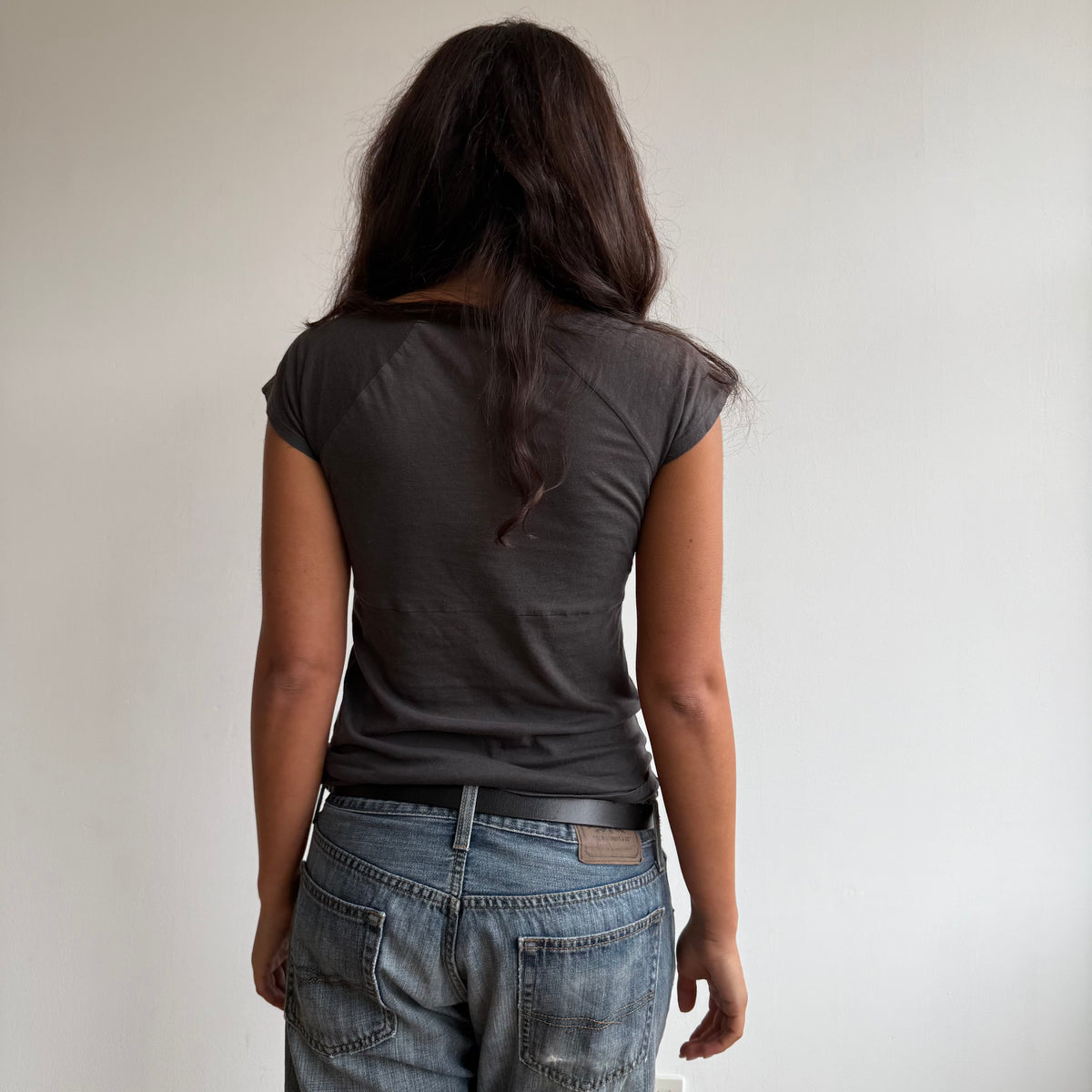 Grey twist front top - Size S