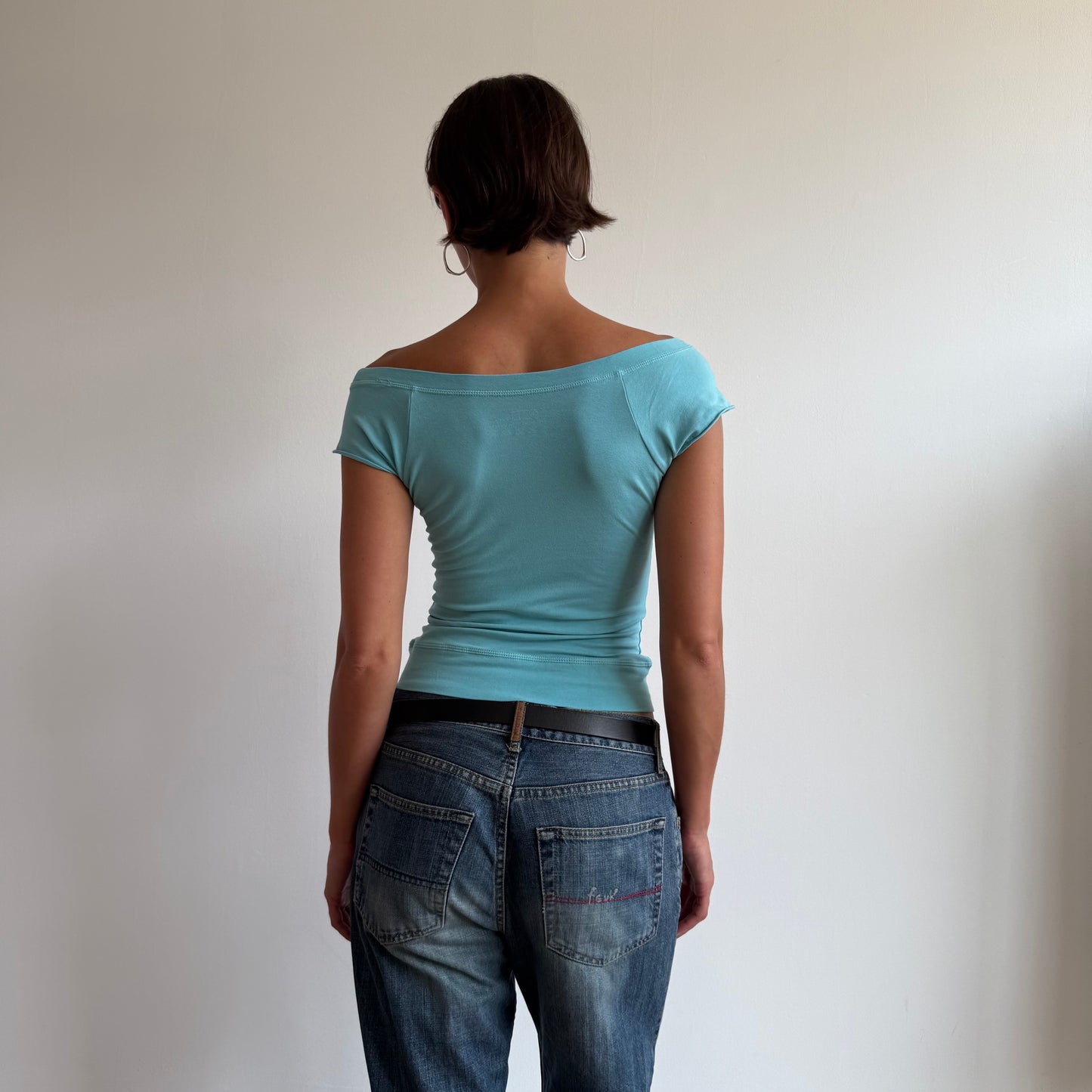Blue Bardot top - Size S