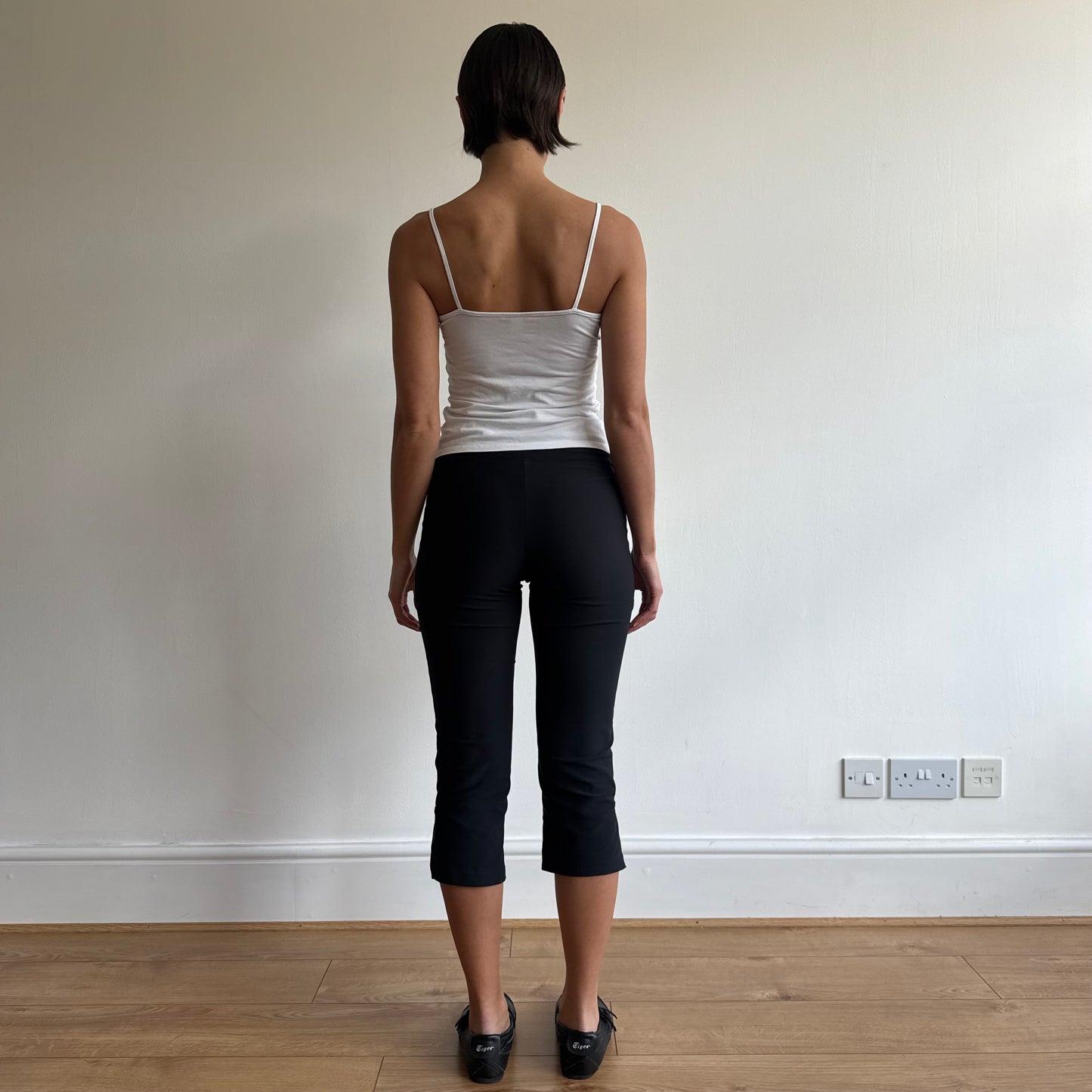 Black Nike zip front capris - Size S