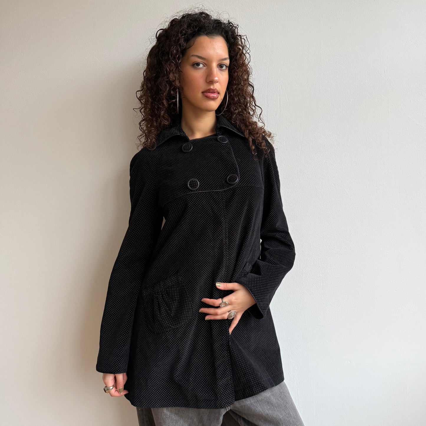 Polka dot peacoat - Size M