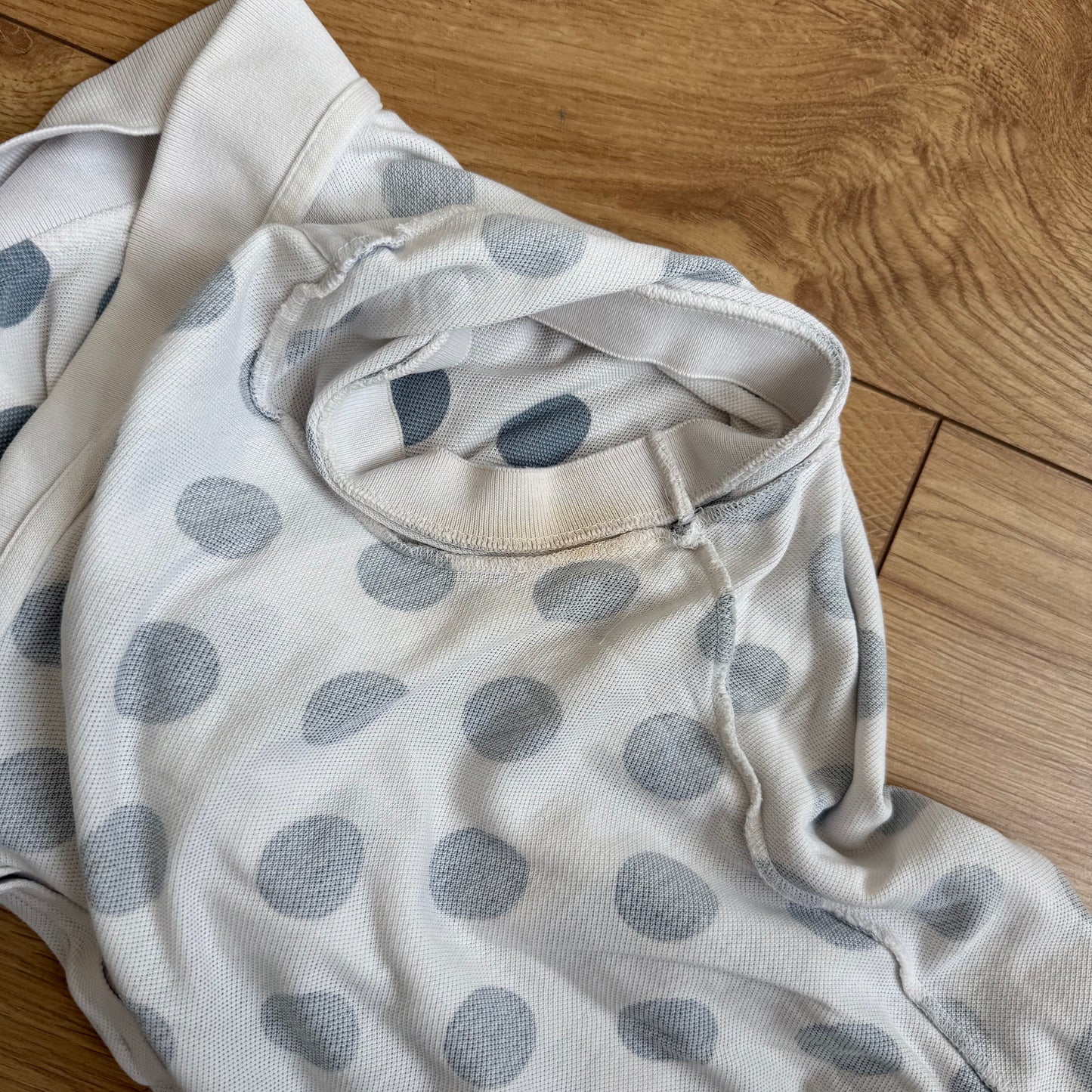 White polka dot Lacoste polo - Size S/M