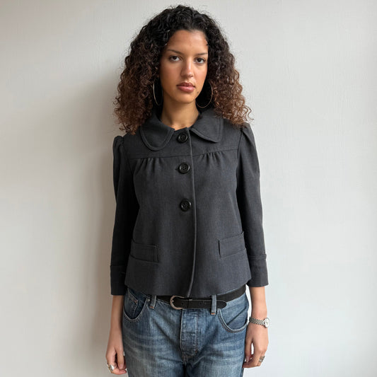 Grey 3/4 sleeve peacoat - Size M