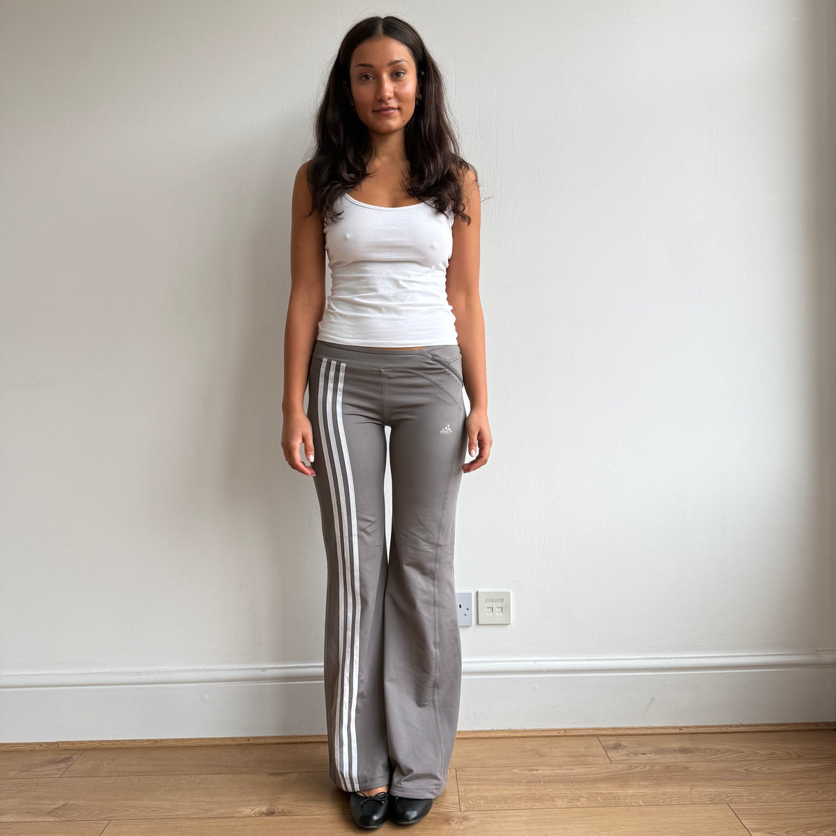 Adidas taupe wide leg yoga pants - Size S