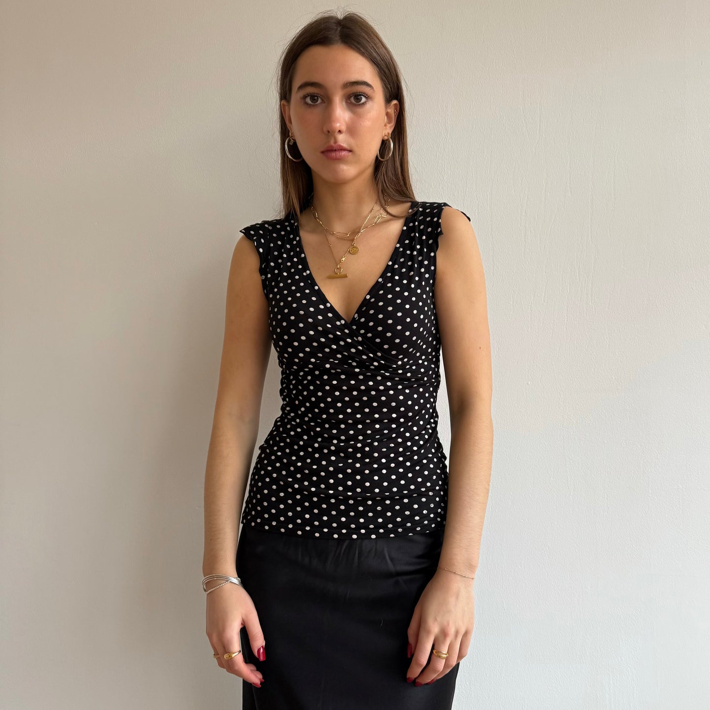 Polka dot wrap top - Size S