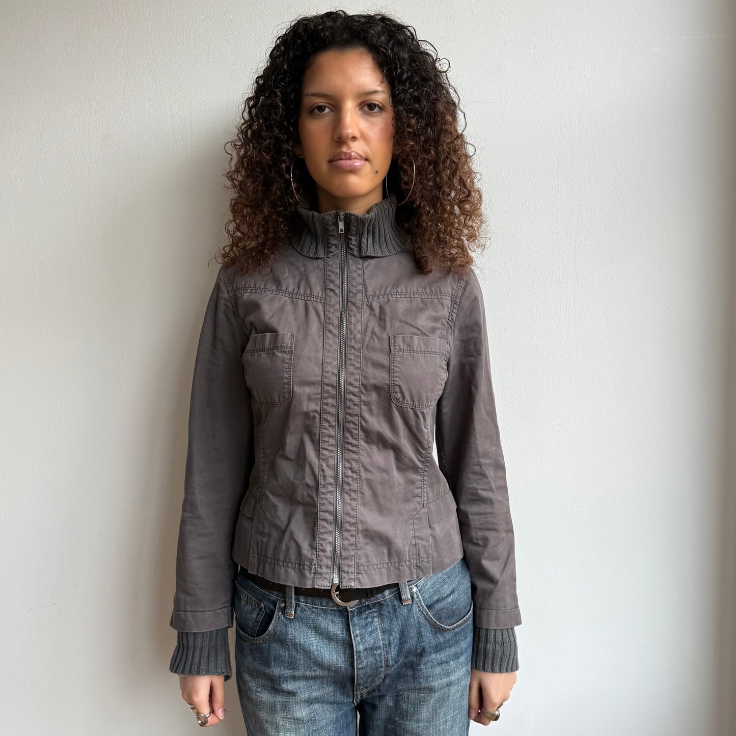 Charcoal grey cargo jacket - Size M