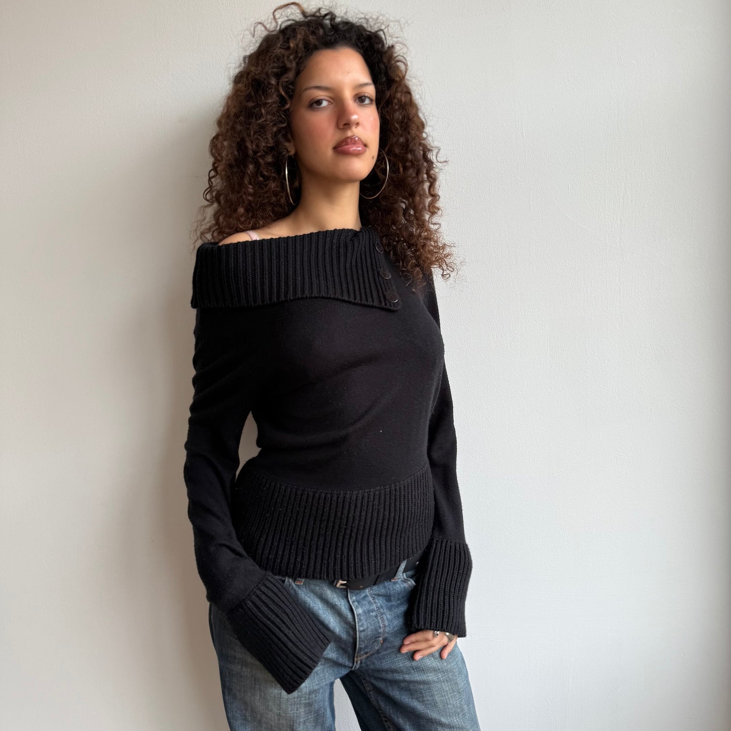 Black Bardot knit - Size S/M
