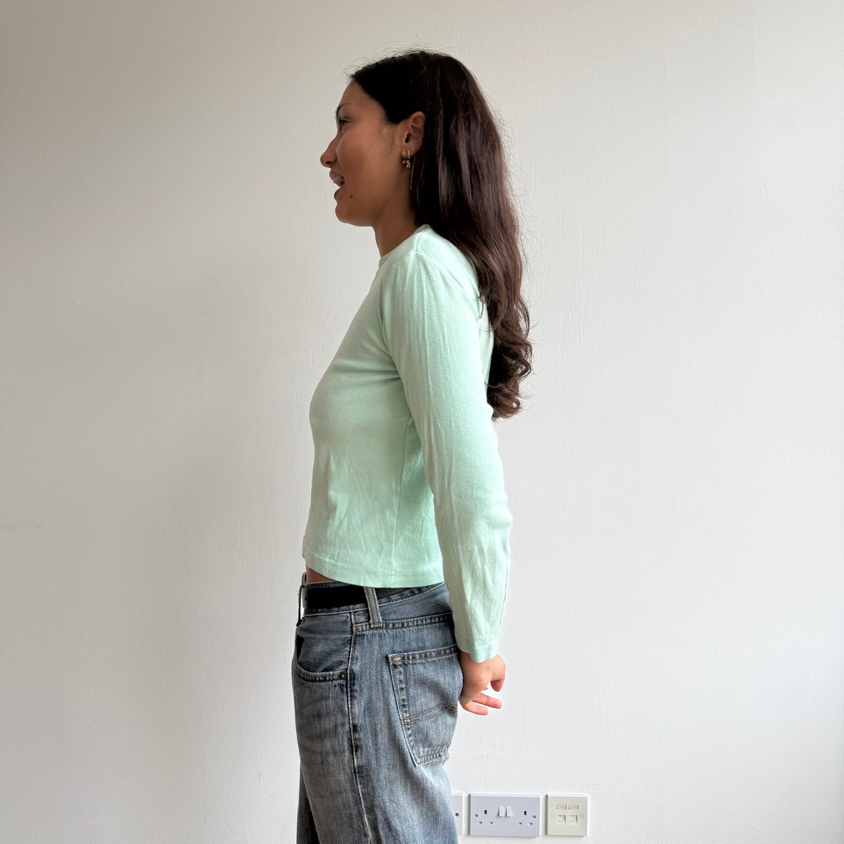 Mint 3/4 sleeve top - Size S