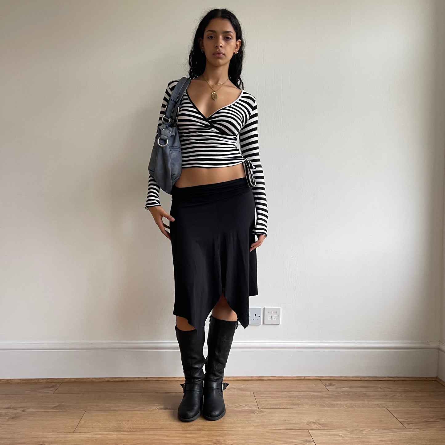 Black and white stripe ballet top - Size S