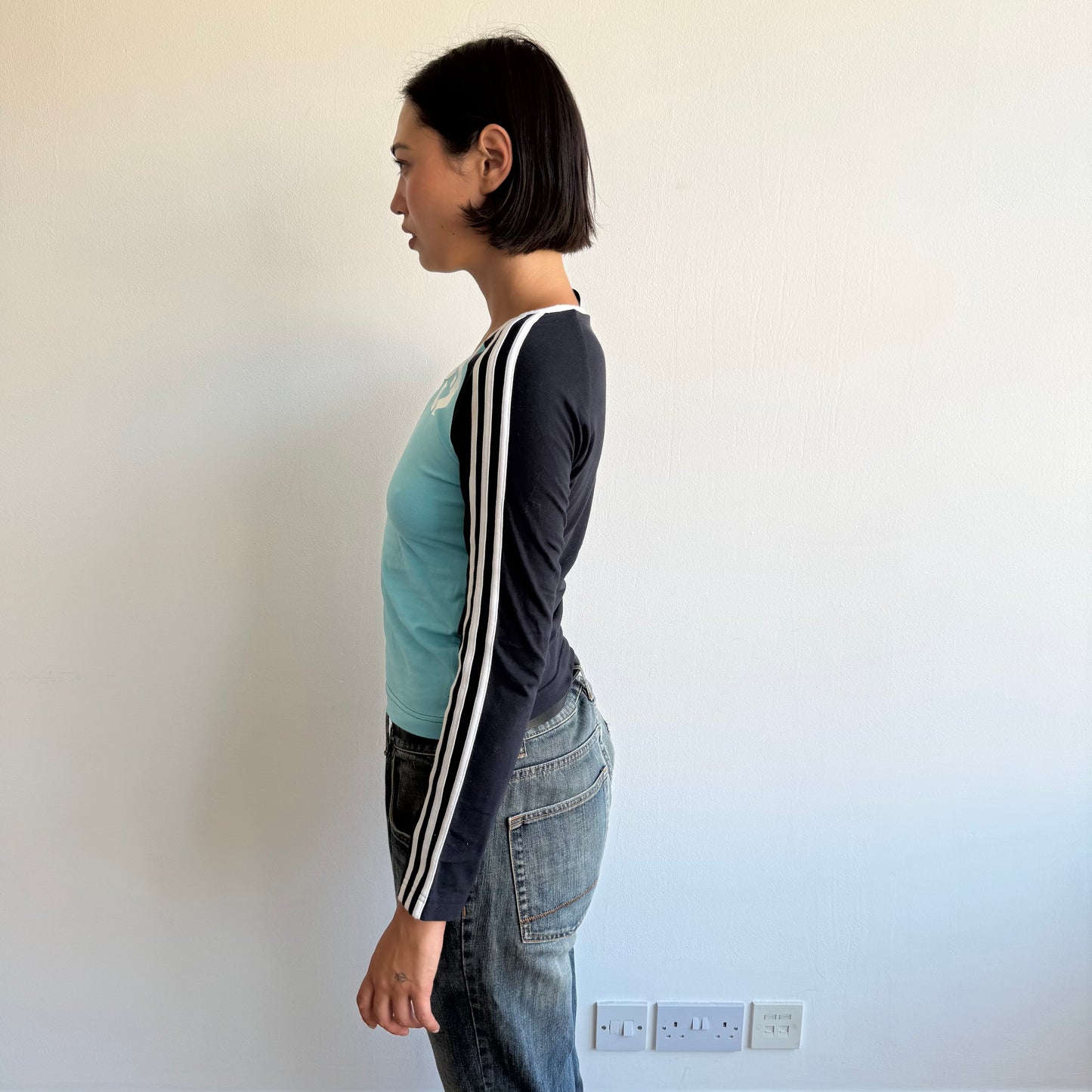 Adidas 3 striped long sleeve top - Size S