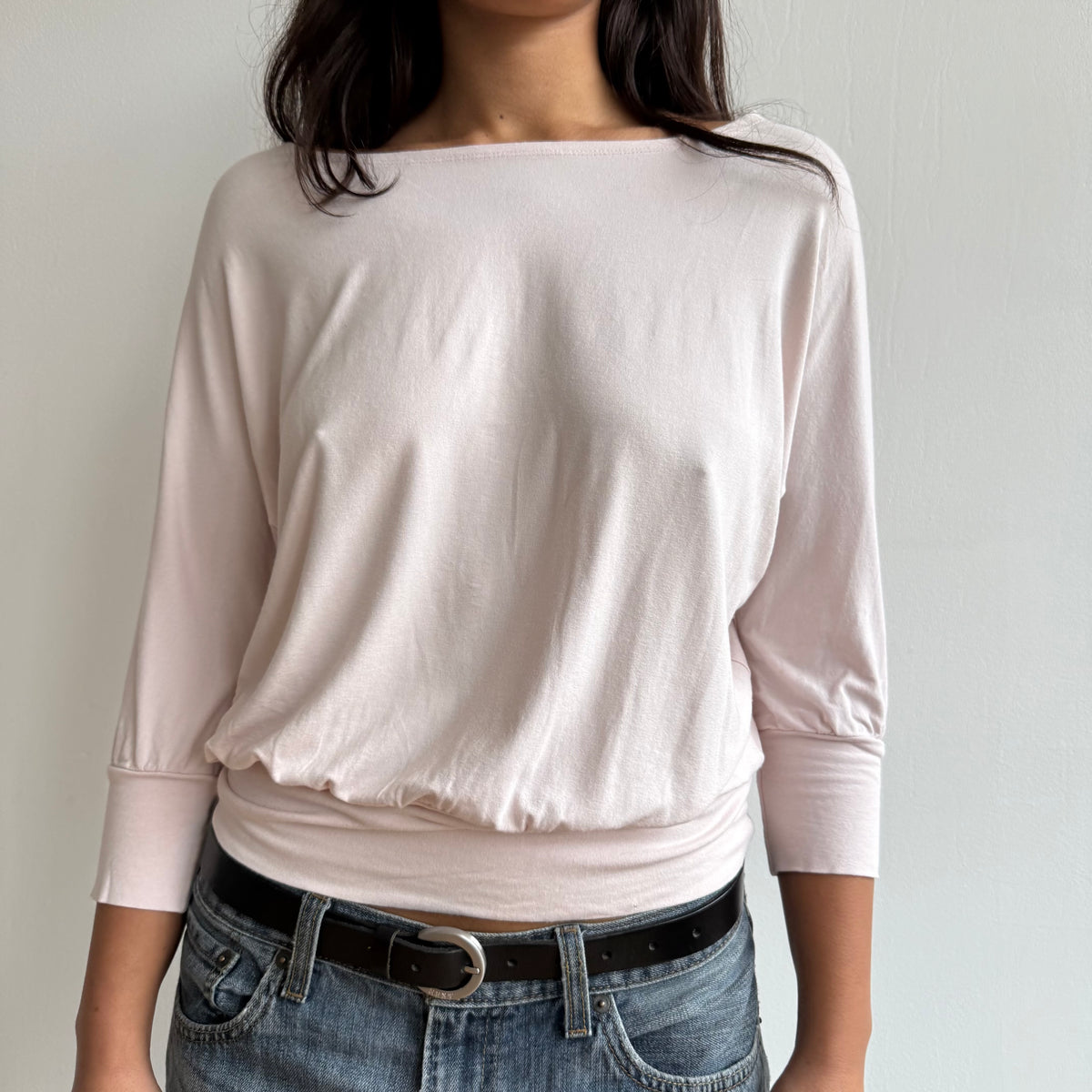 Pale pink batwing top - Size S