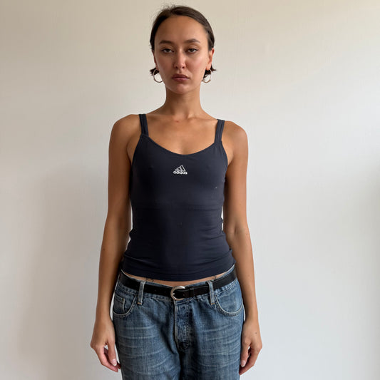 Navy adidas v neck sport top - Size S/M