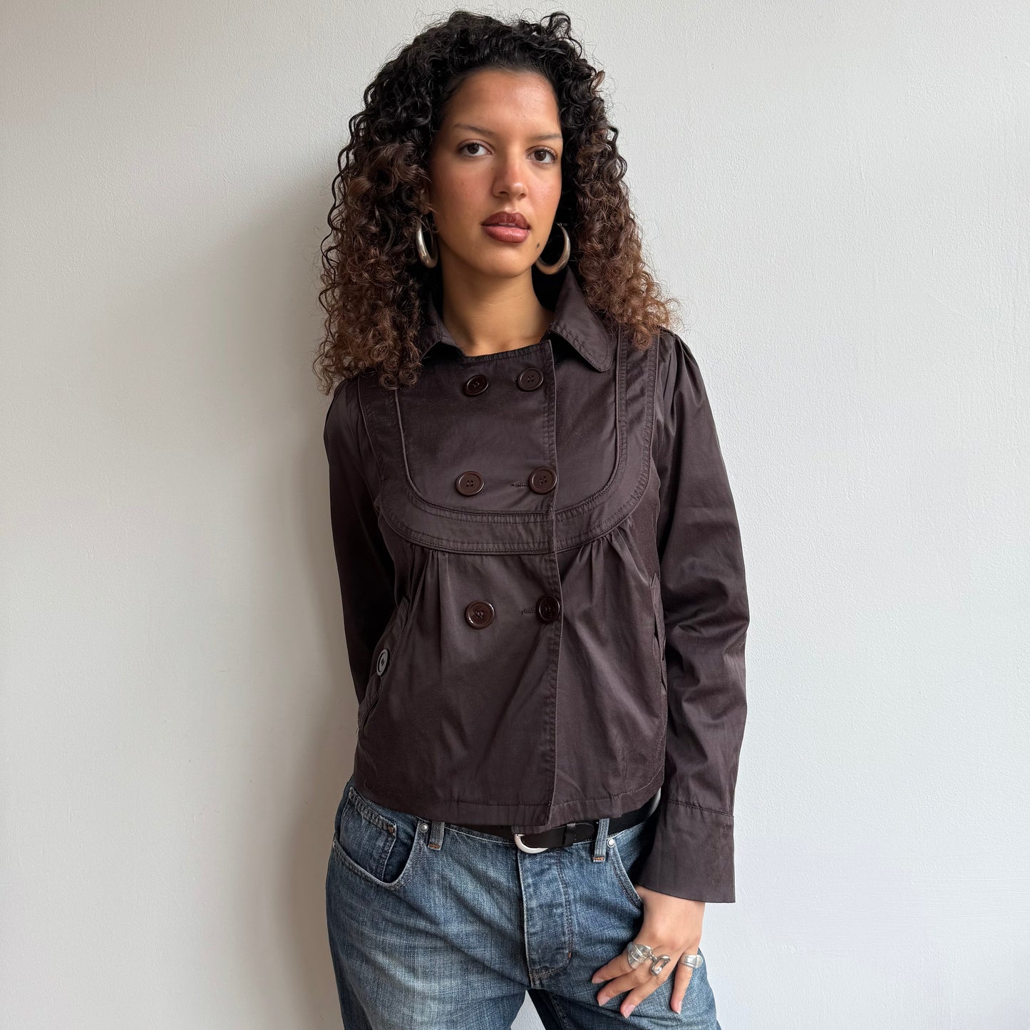 Brown trench peacoat - Size S