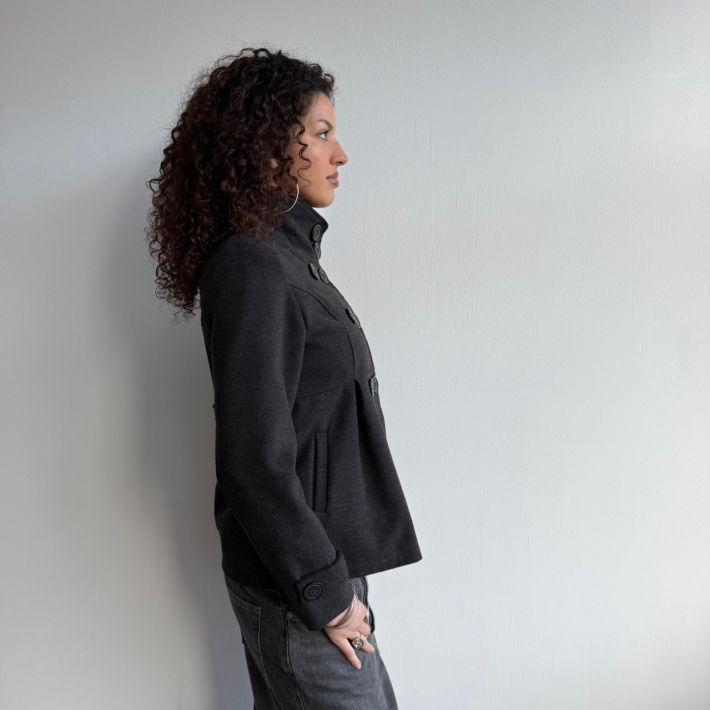 Charcoal grey peacoat - Size S