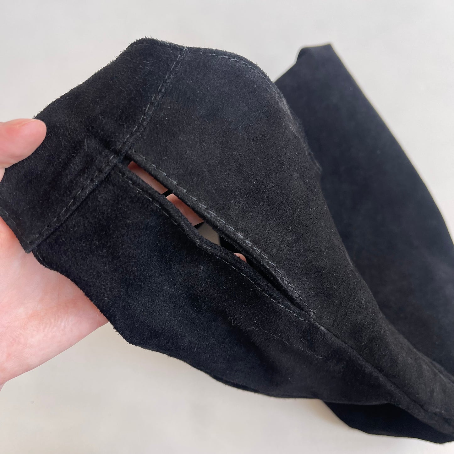 Black boho suede bag - O/S