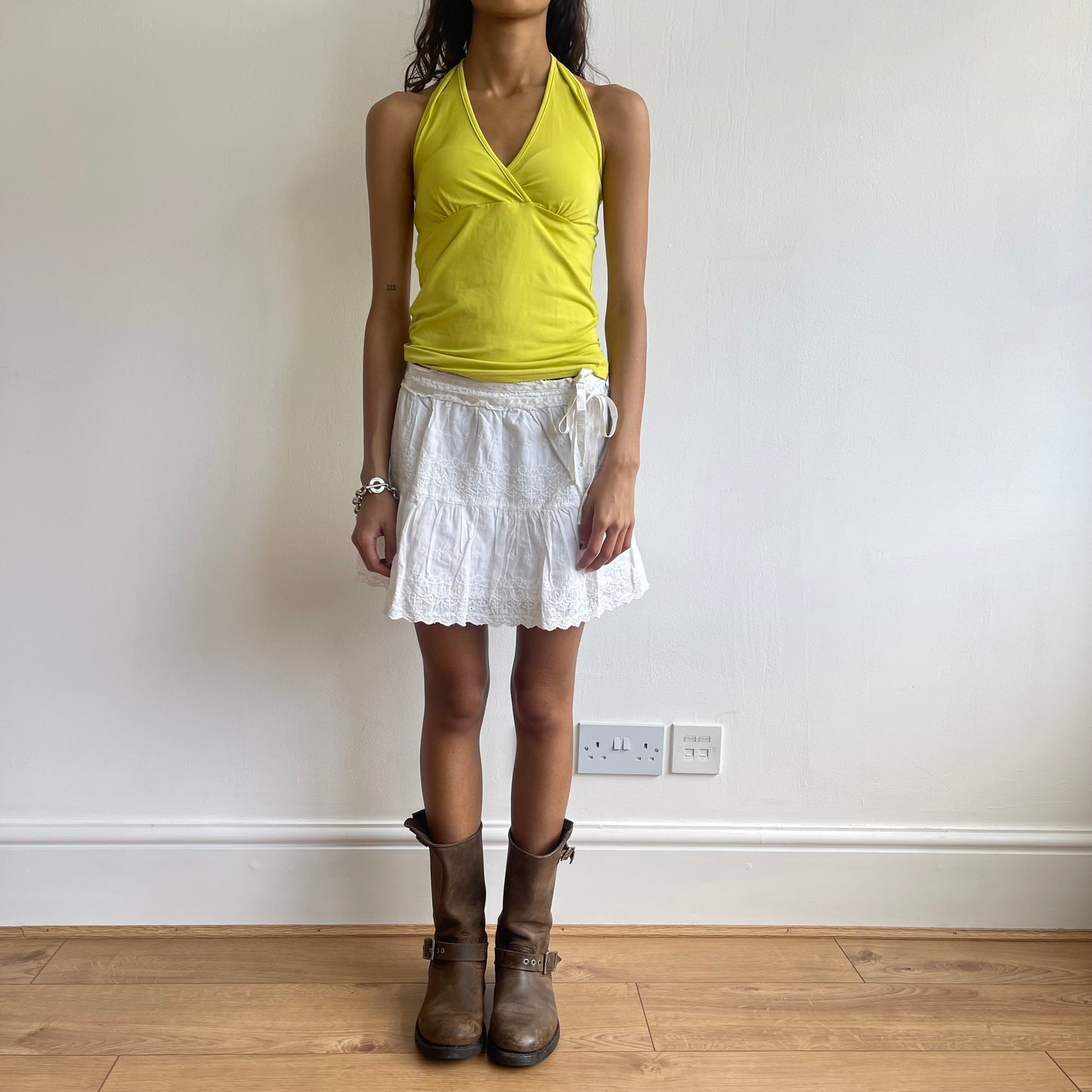 Chartreuse halter neck top - Size S