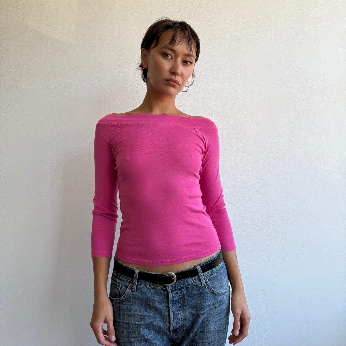 Pink 3/4 sleeve top - Size S