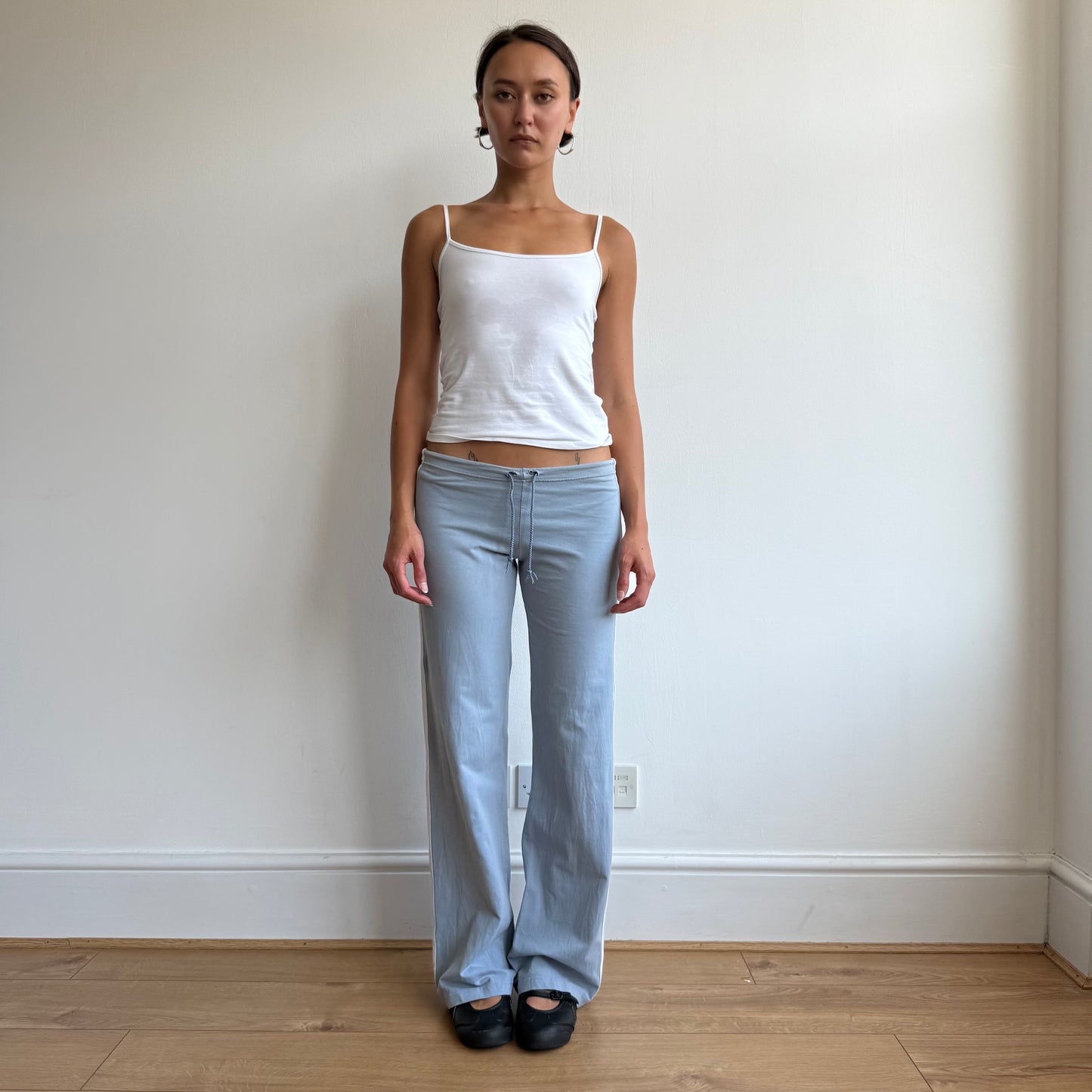 Blue/grey Adidas flared yoga pants - Size S