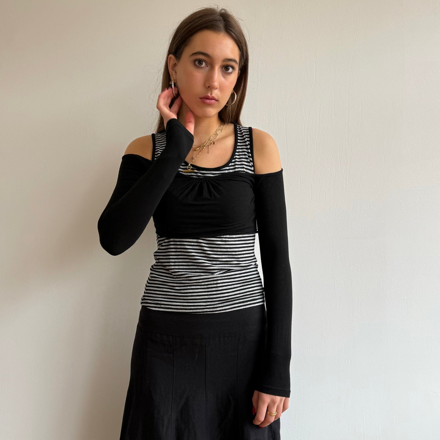 Stripe double layer top - Size S