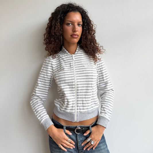 Adidas striped zip up - Size S