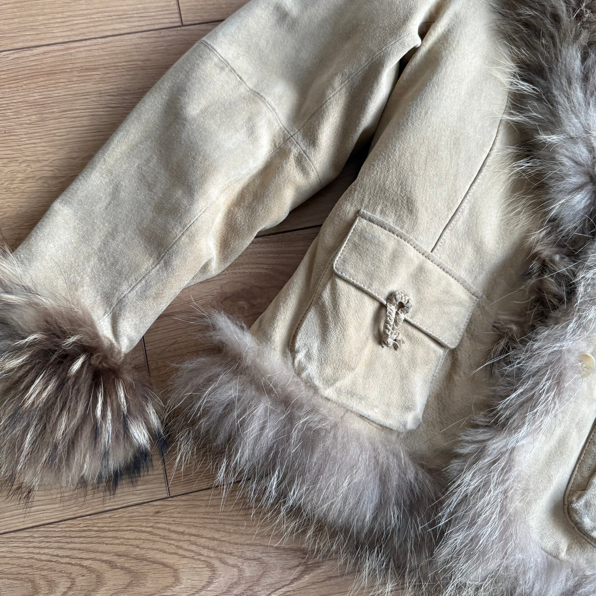 Brown leather suede afghan coat - Size M