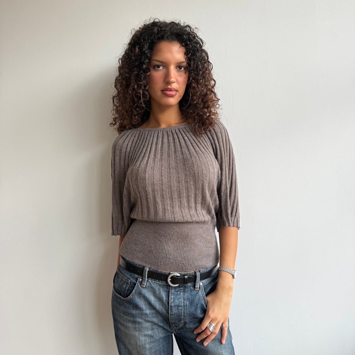 Taupe batwing knit - Size M