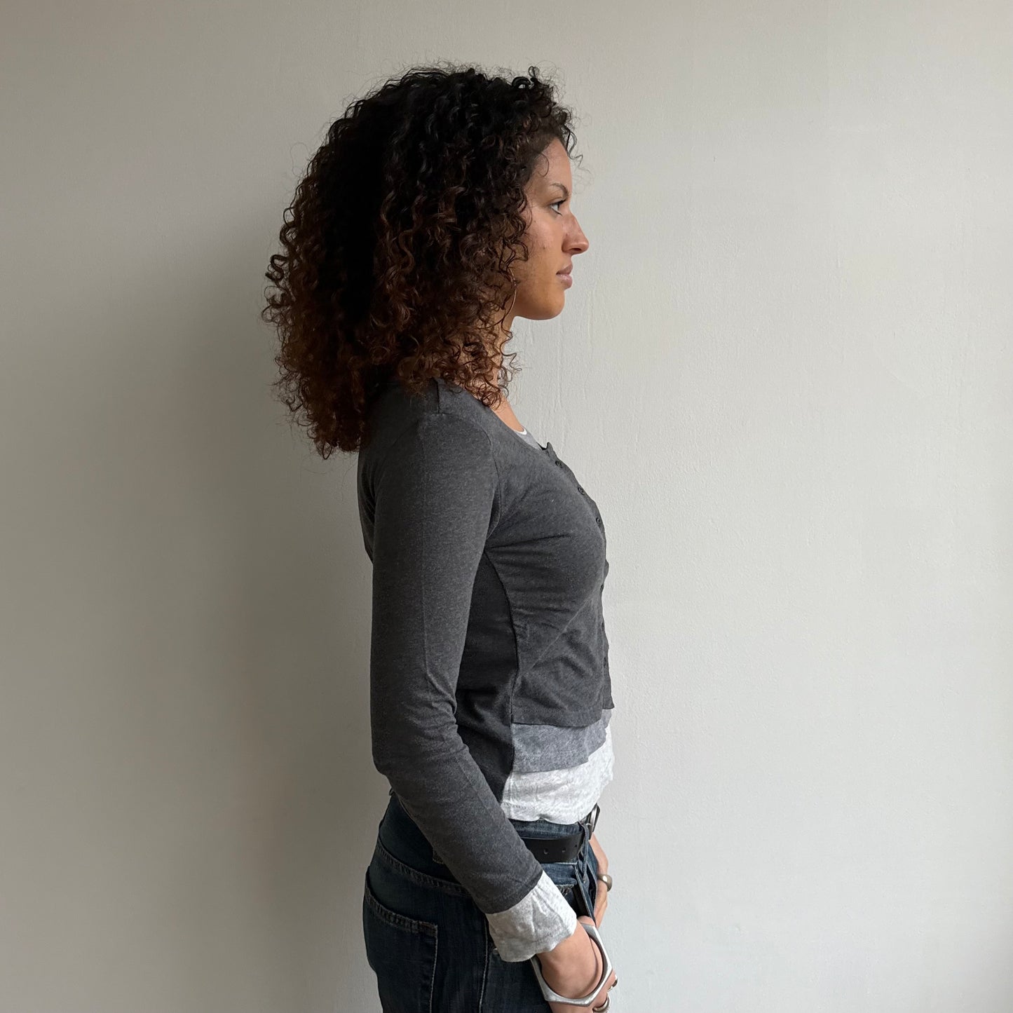 Grey multilayer top - Size S