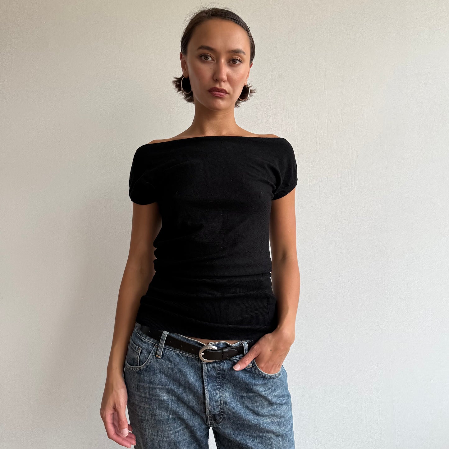 Black short sleeve knit - Size S