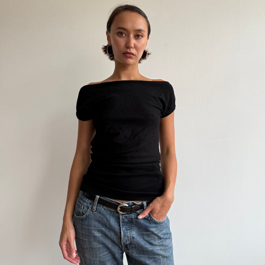 Black short sleeve knit - Size S