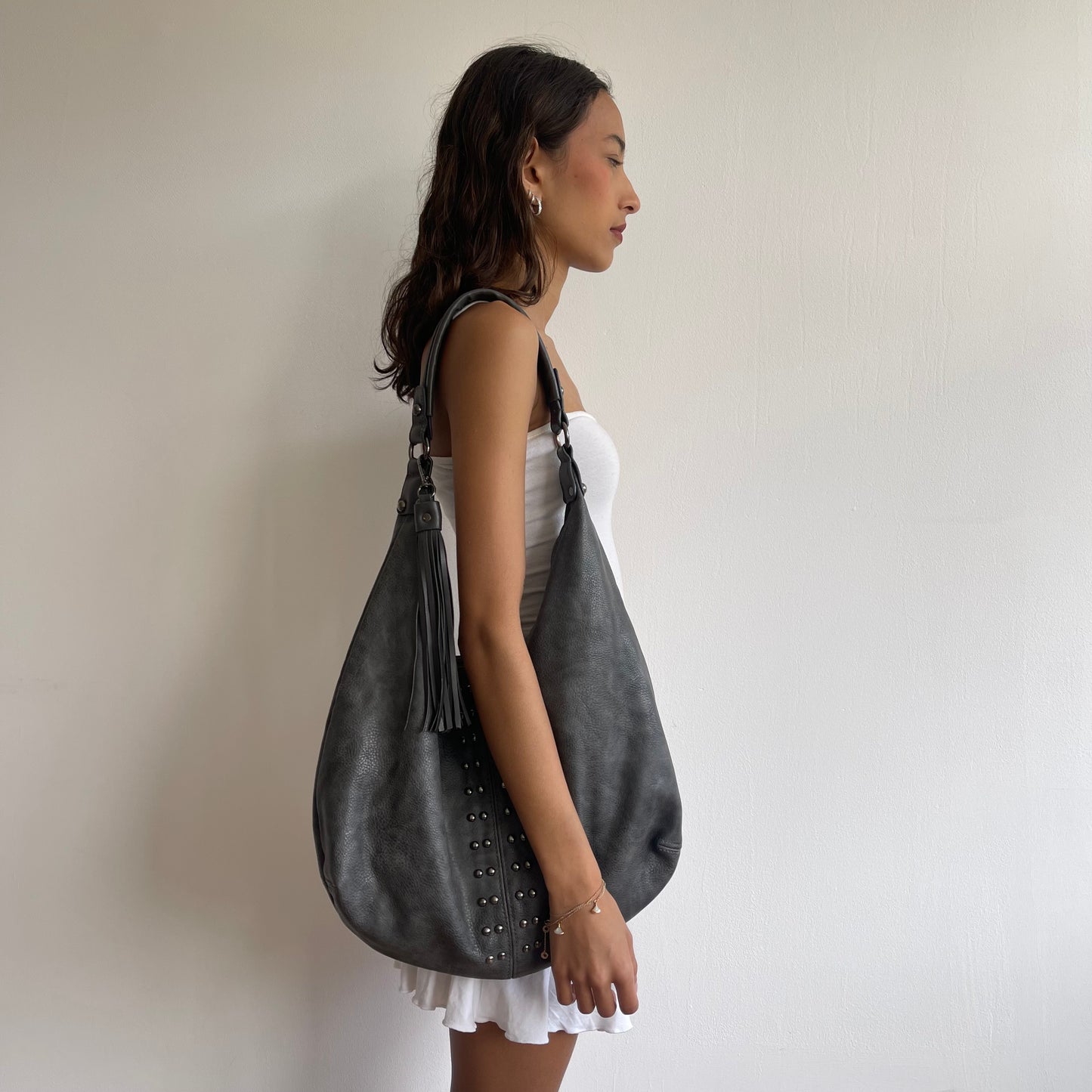 Studded grey bag - OS