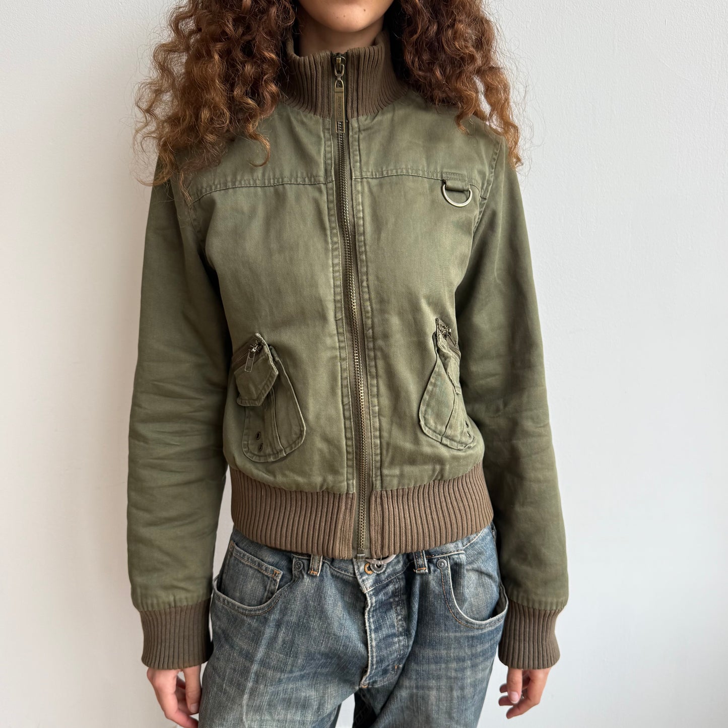 Khaki cargo bomber - Size M
