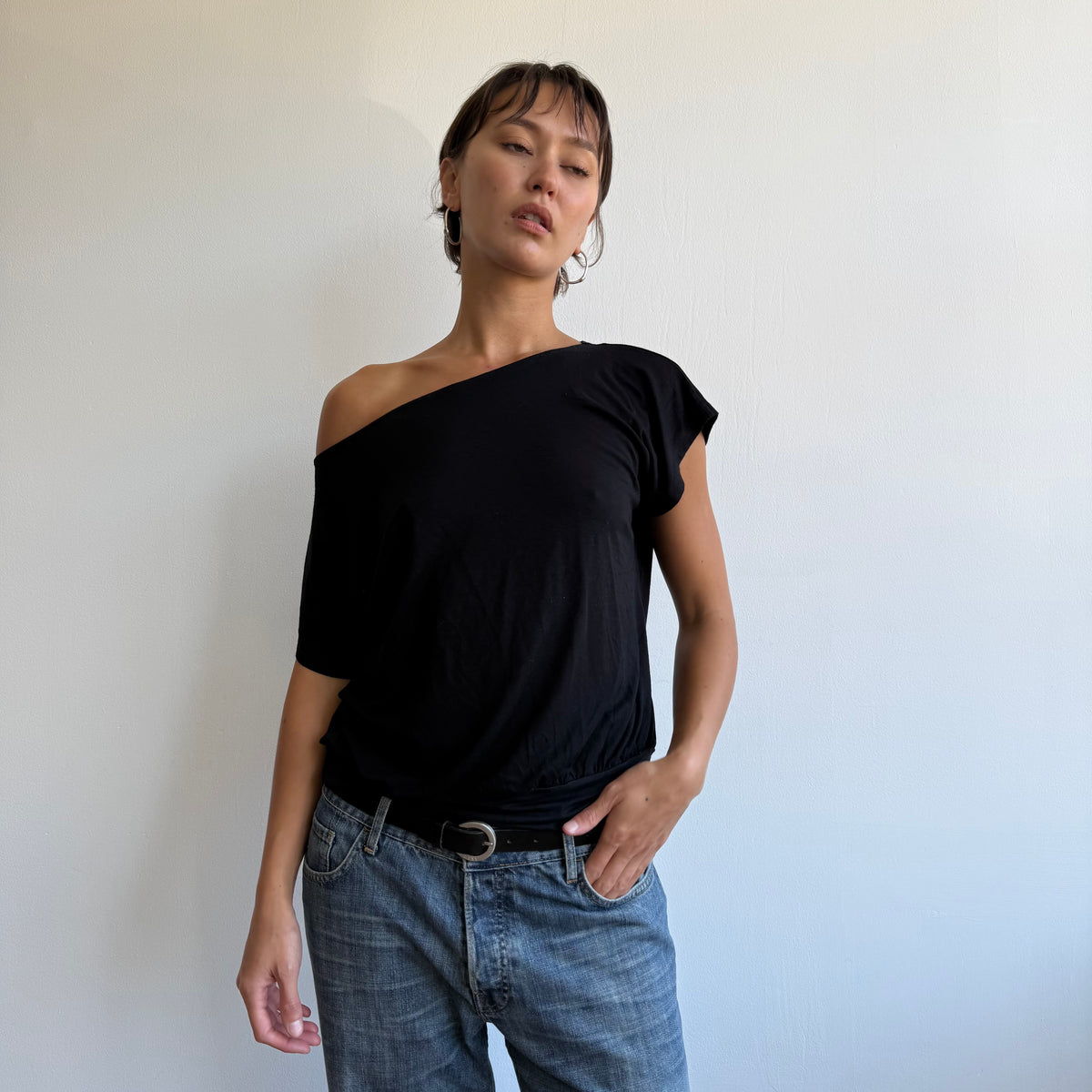 Black slouchy t-shirt - Size M