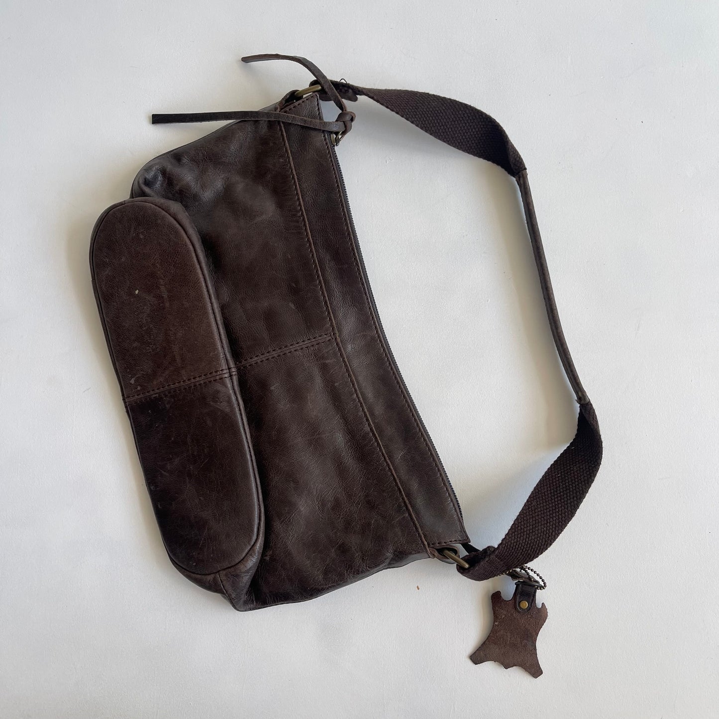 Brown leather bag - O/S
