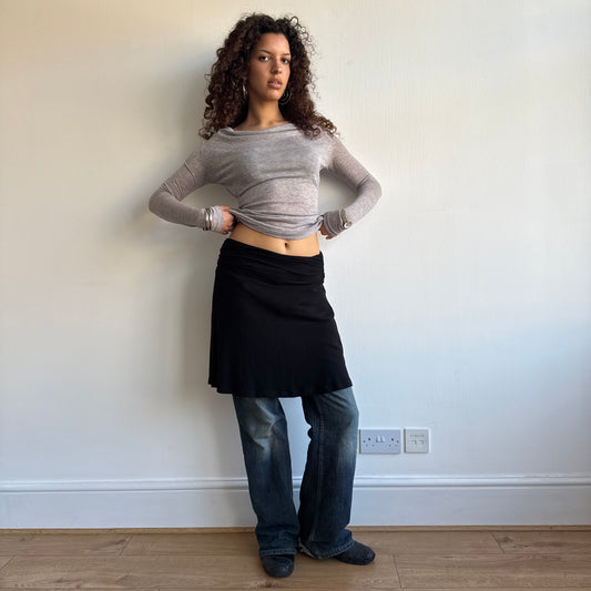 Black ruched side skirt - Size S