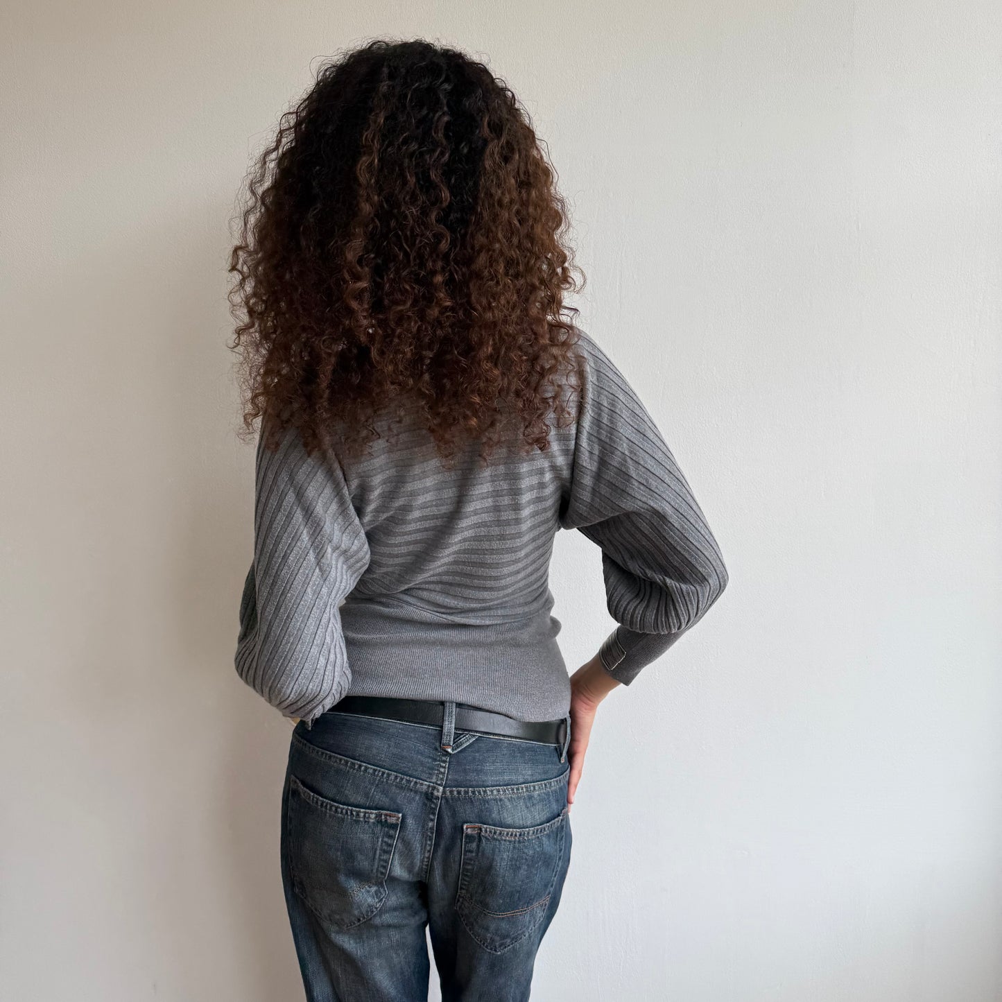 Grey slouchy knit jumper - Size S