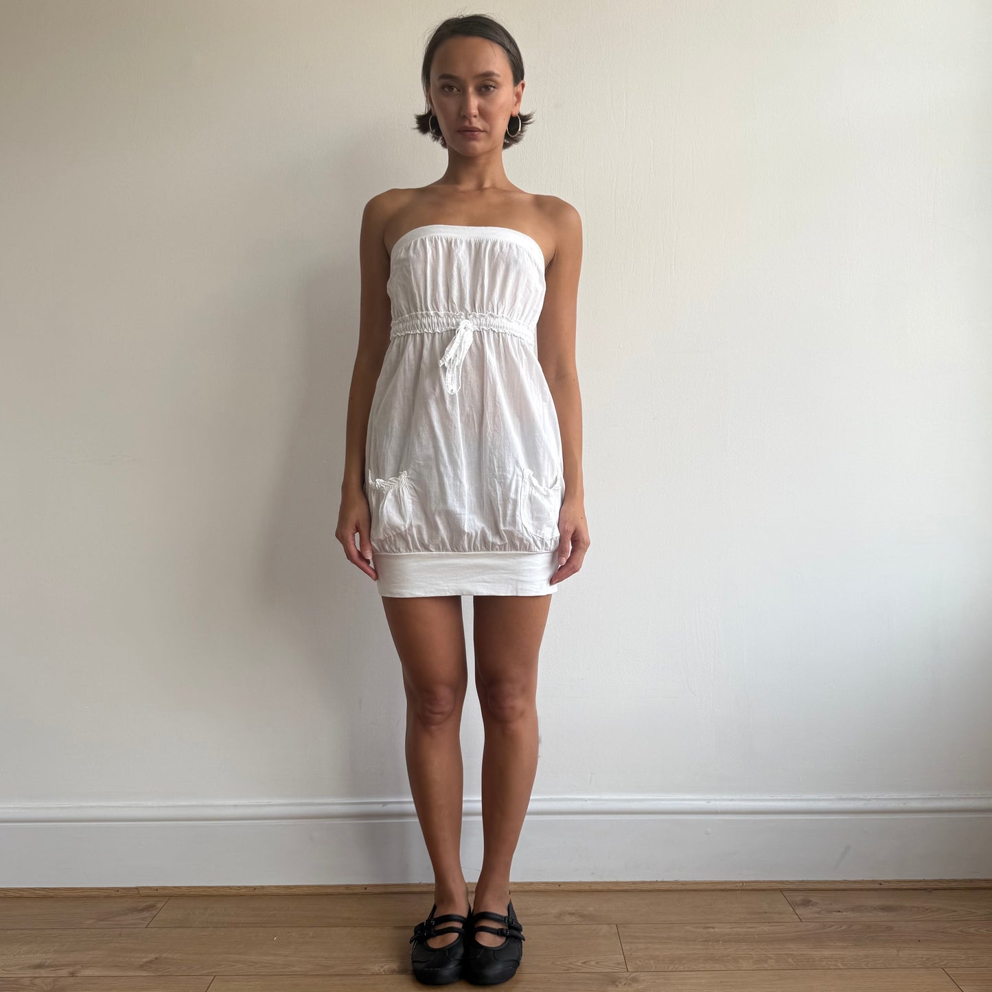 White bandeau mini dress - Size XS