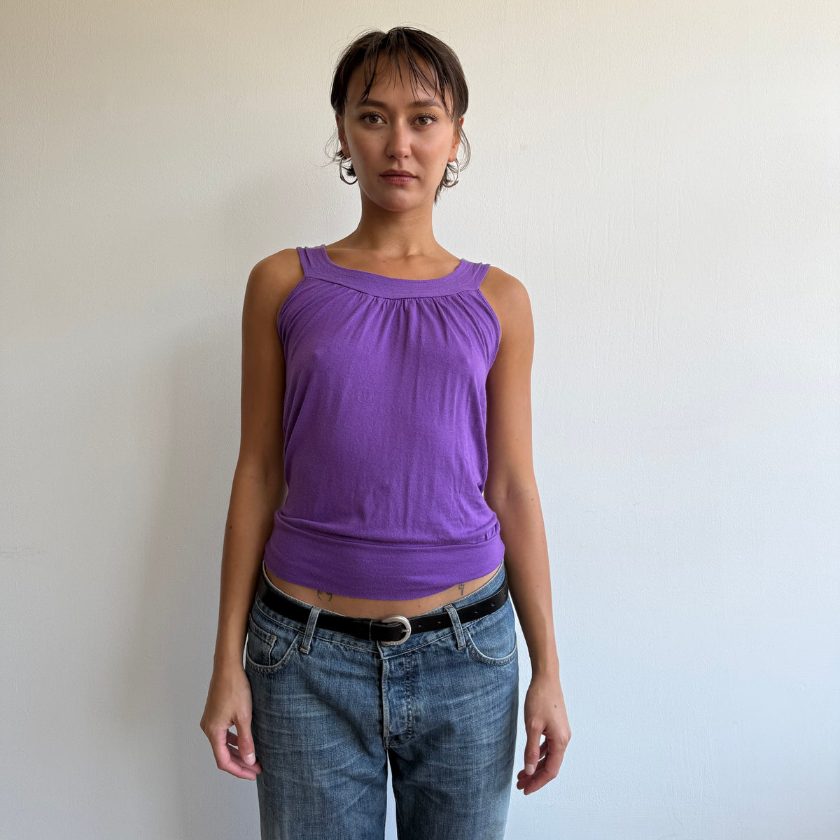 Purple open back top - Size S