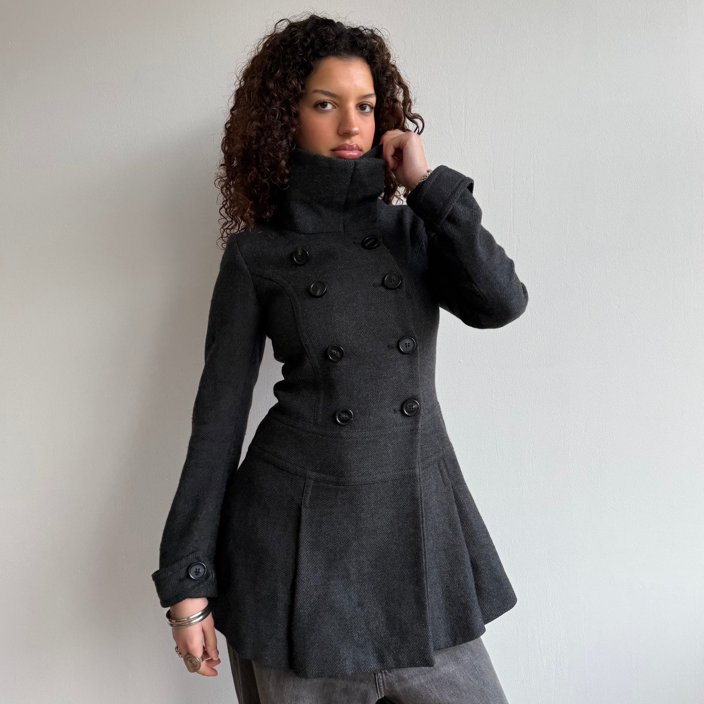 Grey peacoat dress - Size S