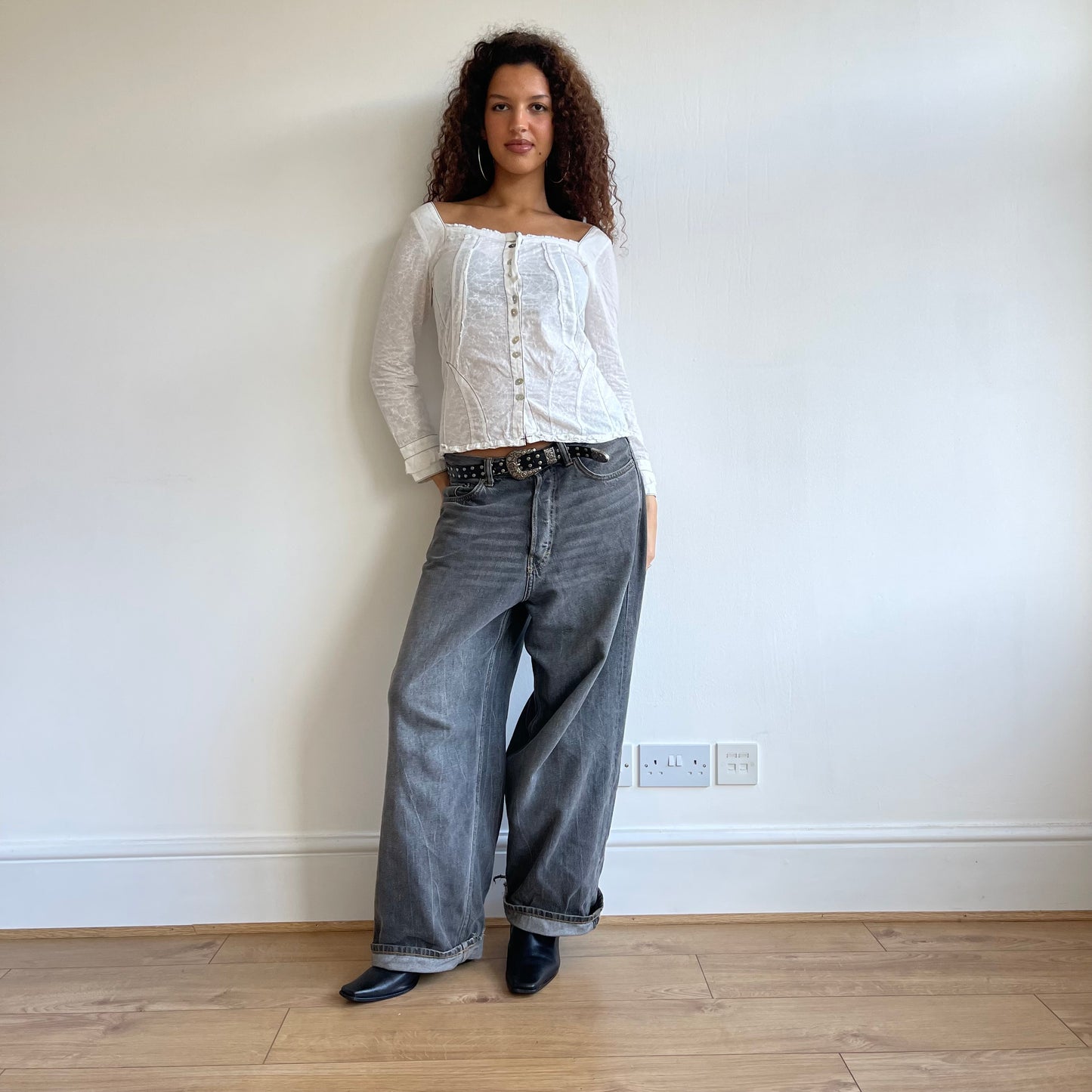 White bardot shirt - Size XS