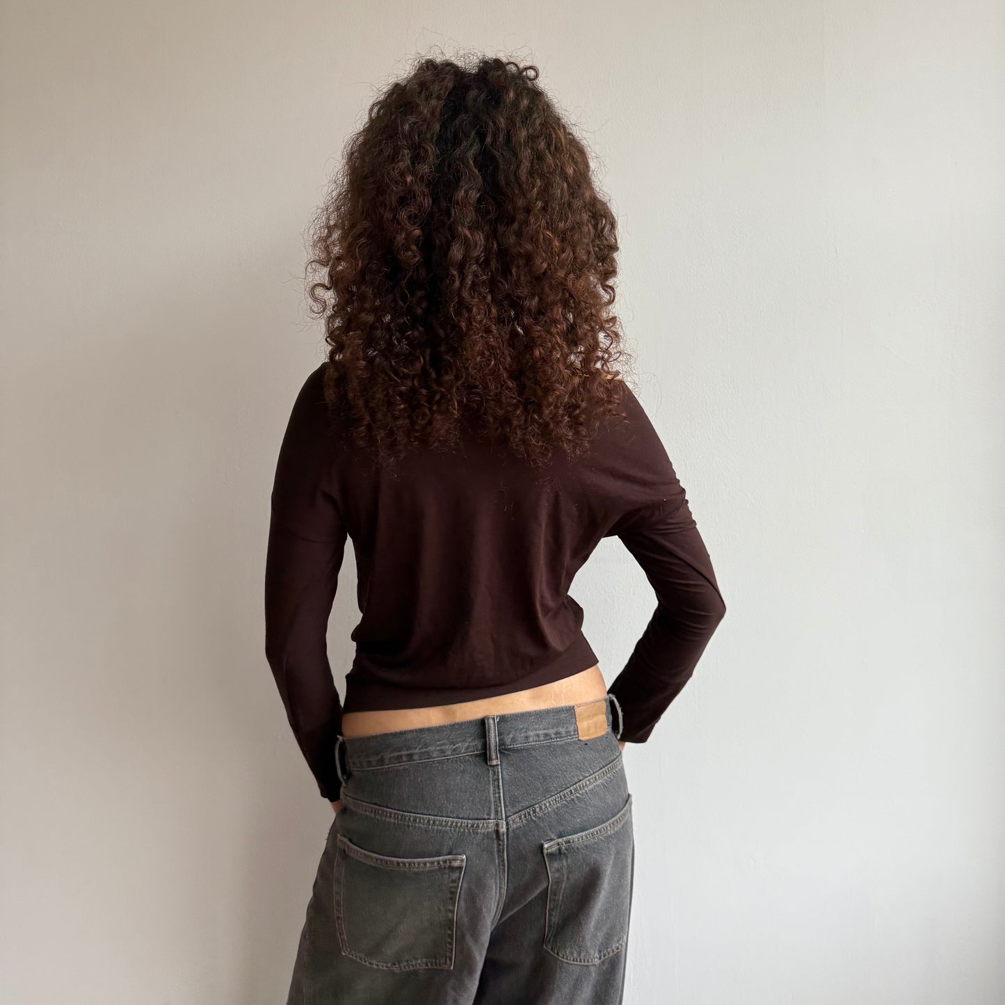 Brown bardot top - Size S