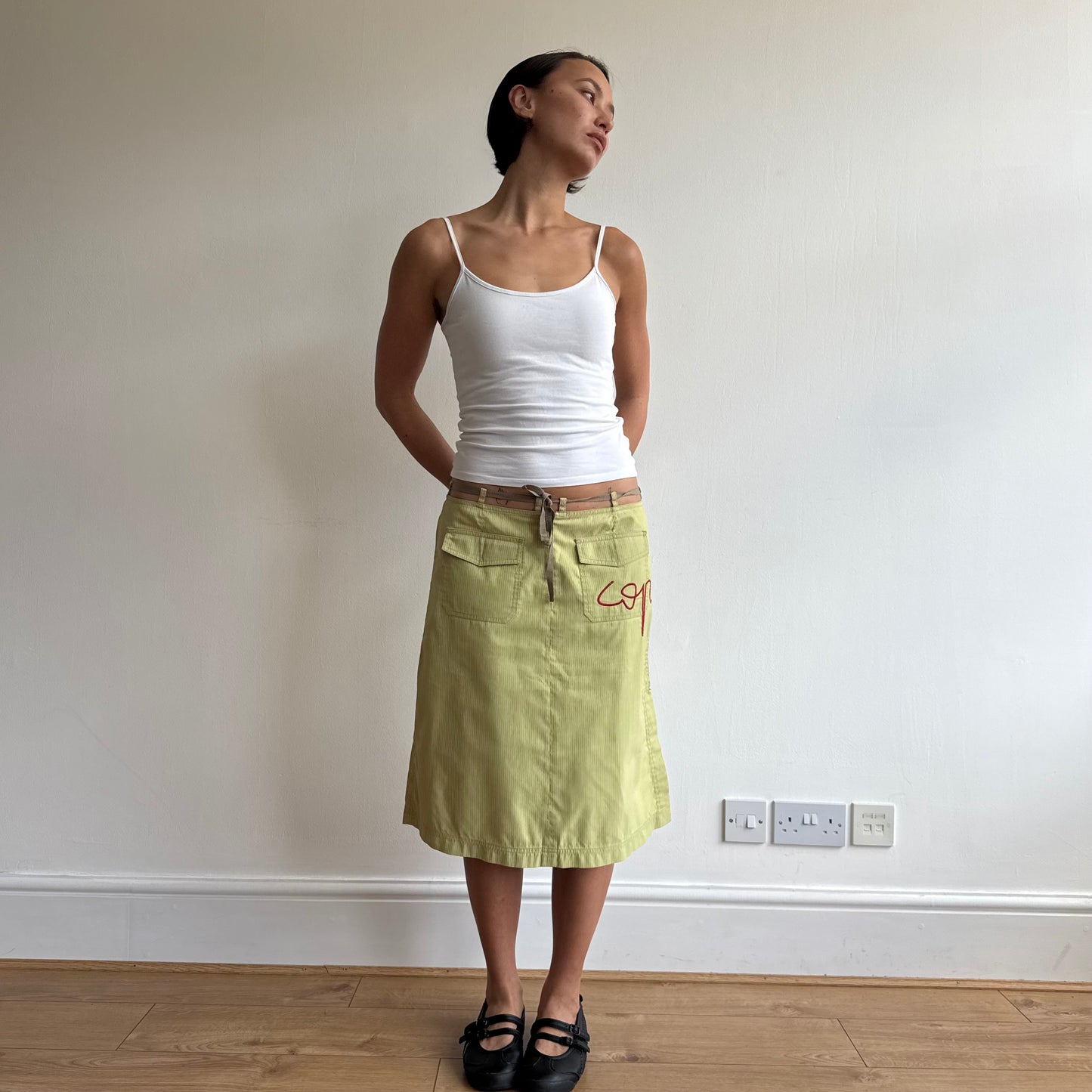 Cop Copine green stripe skirt - Size M