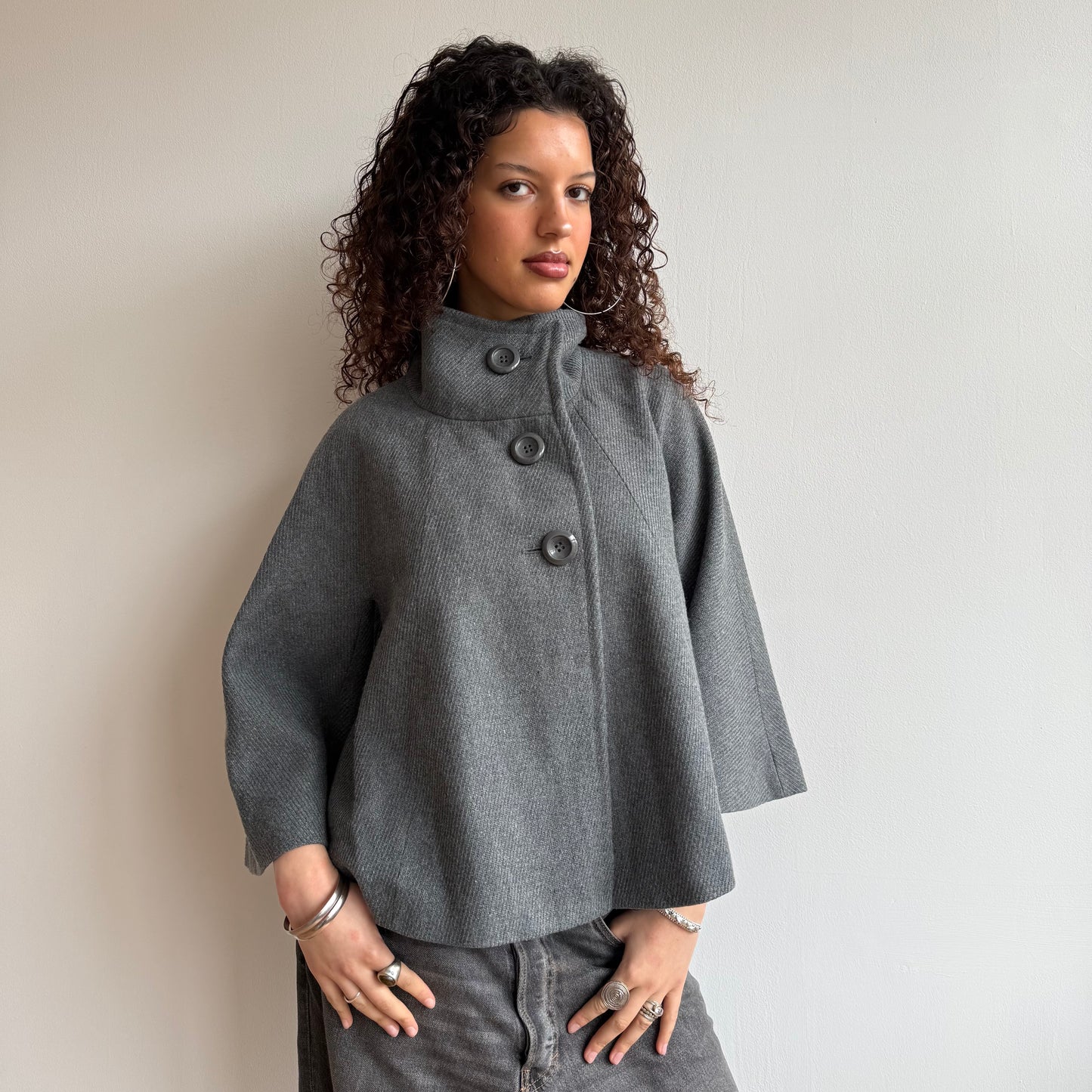 Grey swing coat - Size M