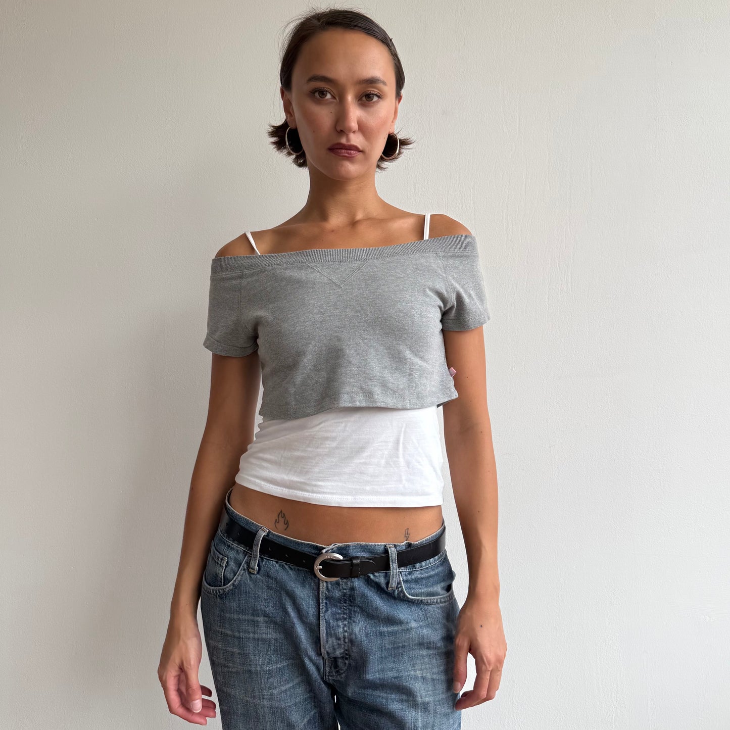 Grey cropped sweatshirt - Size S