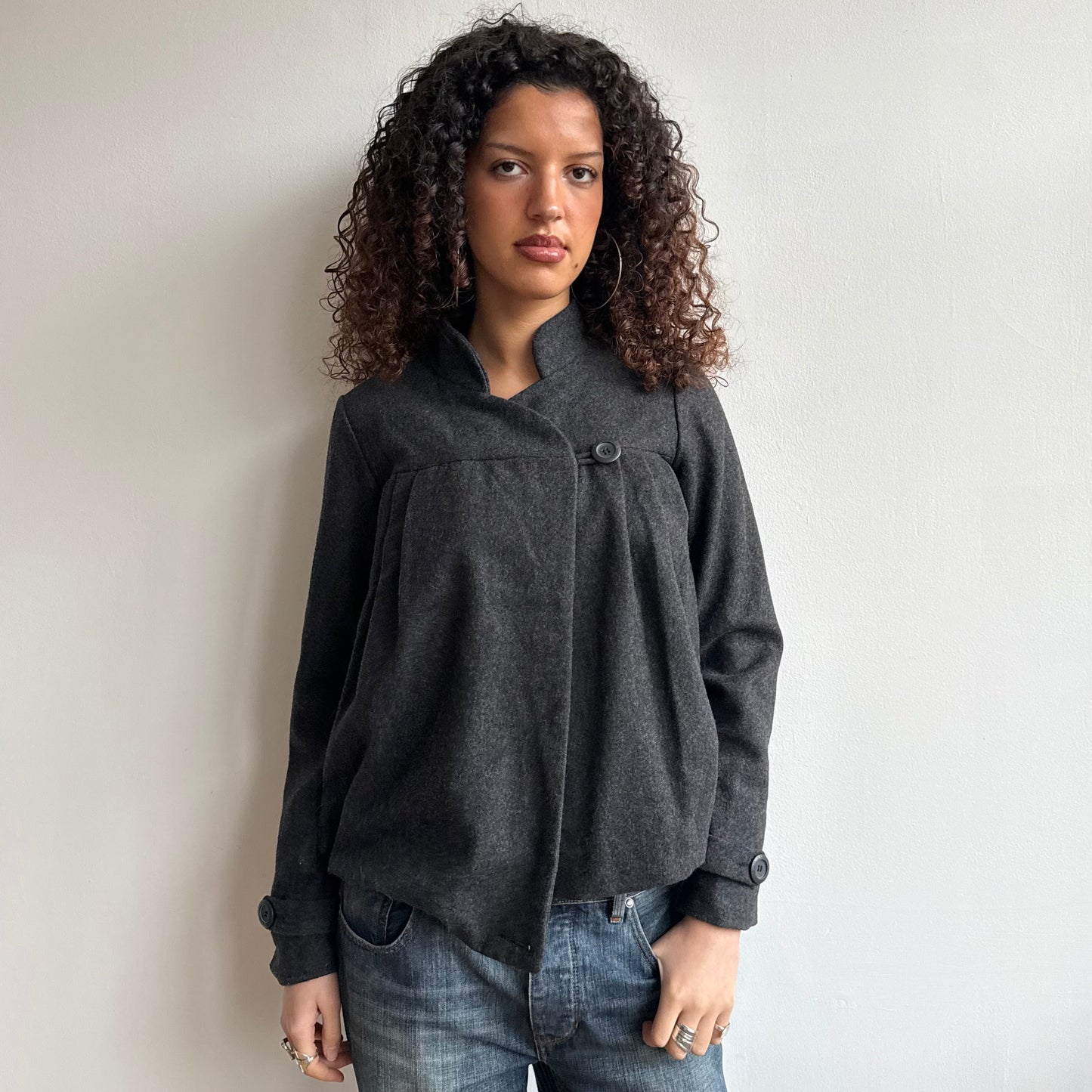 Charcoal swing coat - Size M