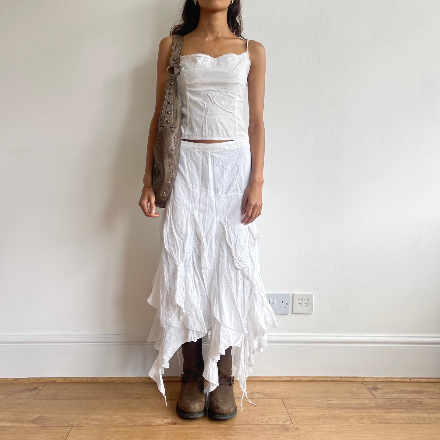 White milkmaid top - Size S/M