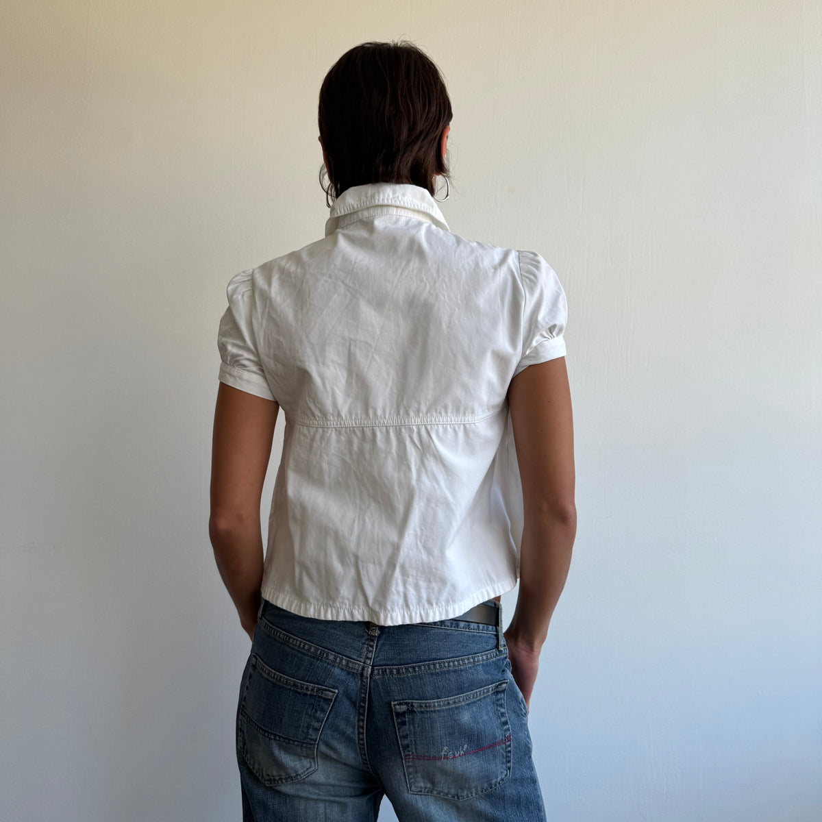 White short sleeve peacoat - Size M