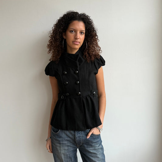 Black short sleeve peacoat - Size M/L